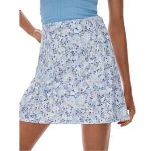 NWT Aritzia Wilfred Notebook High Waist A Line Mini Skirt Floral Buoy Blue 2XS
